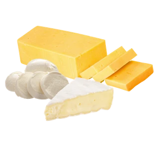Assorted cheese wedges and rounds