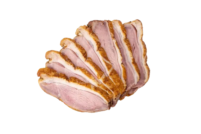 Stack of smoked meat slices