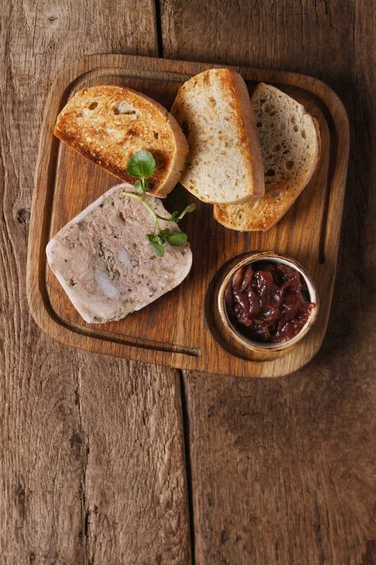 Terrine with breads and chutney