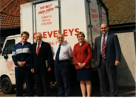 The Cleveleys team beside an early delivery van