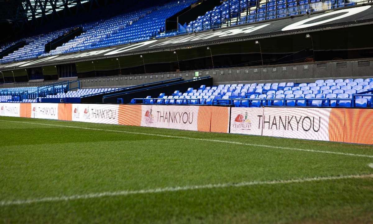 Ipswich Town Football Club stadium display thanking event sponsors